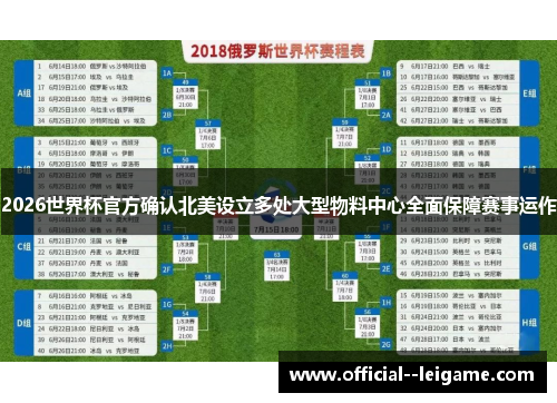 2026世界杯官方确认北美设立多处大型物料中心全面保障赛事运作